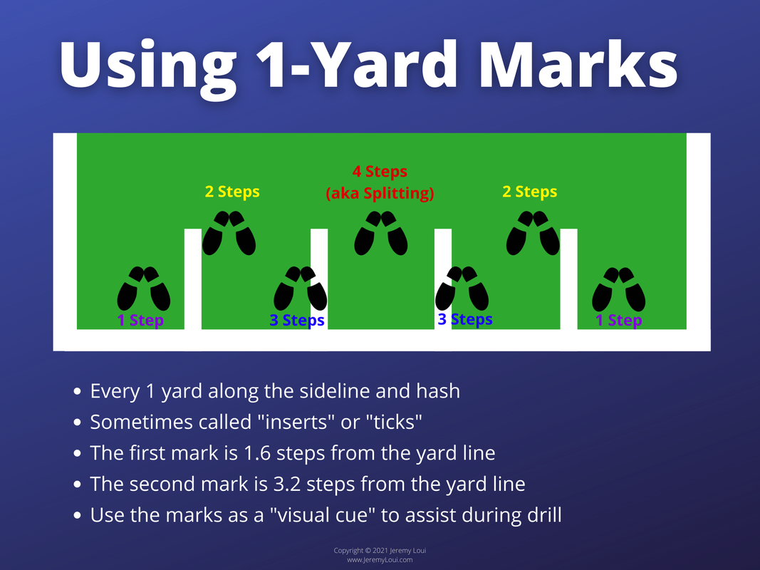 Marching band one yard marks